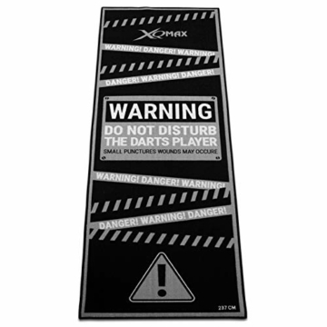 Tunier Dartteppich Warning grau/schwarz 80 x 237 cm Dartmatte